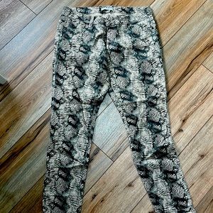 CAbi snake skin straight legged jeans